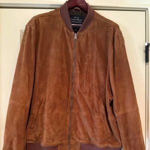 Lucky Brand Handcrafted Suede Jacket (XXL) - Tobacco Brown